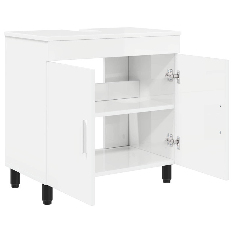 60 mm Single Double Bathroom Vanity Base, High Gloss White