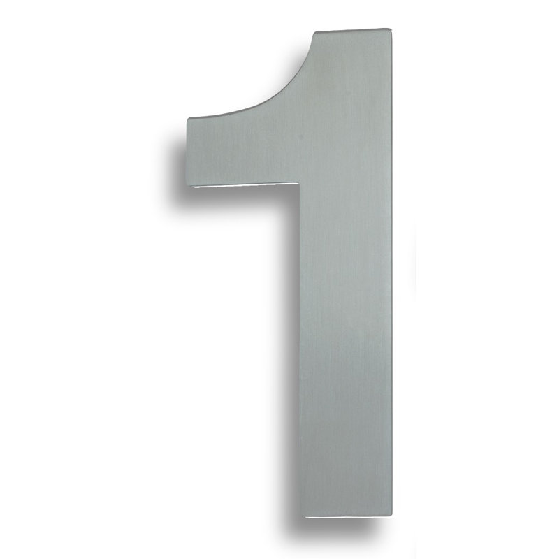 Colindale 18cm H Stainless Steel House Number, 1, Polished Stainless Steel