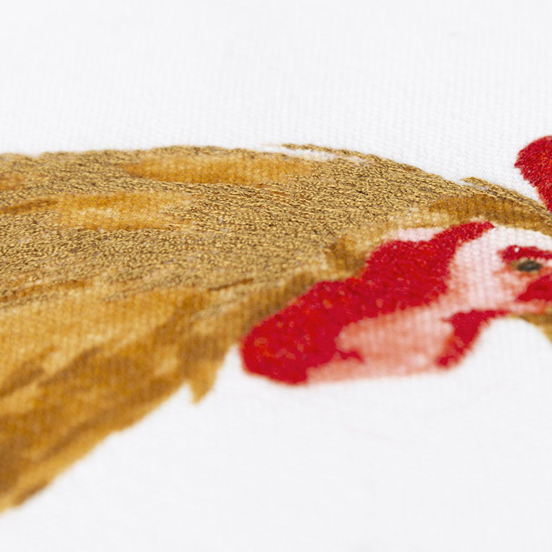  Coussin en coton White Chicken Love