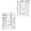 Grand garde-manger moderne avec portes en acrylique, 11 tablettes et support à vin-130483008