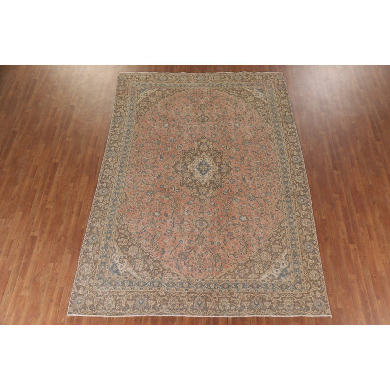 Tapis rose délavé traditionnel 8 x 12