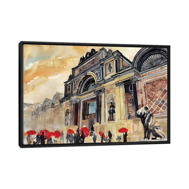 «Glyptotek» par Maja Wronska, impression sur toile, H 18 po x l 26 po x P 1,5 po, Toile avec cadre noir, Pas de tapis