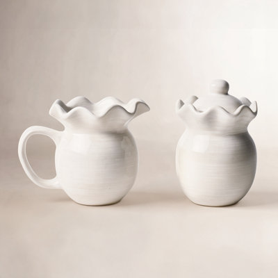 Ruffle Sugar and Creamer Set