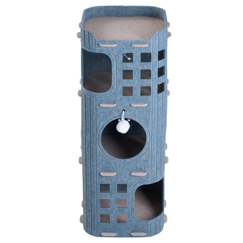 Felt + Polyester Fibre Nest Pet Bed, Grey