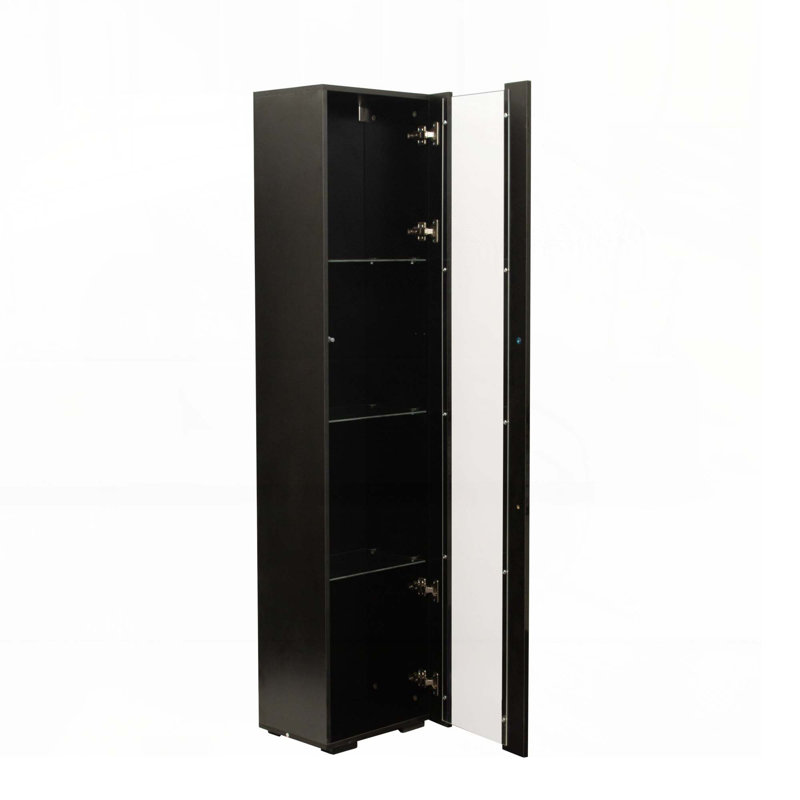 Armoire de cuisine avec lampe à bande, Noir, noir, noir, noir