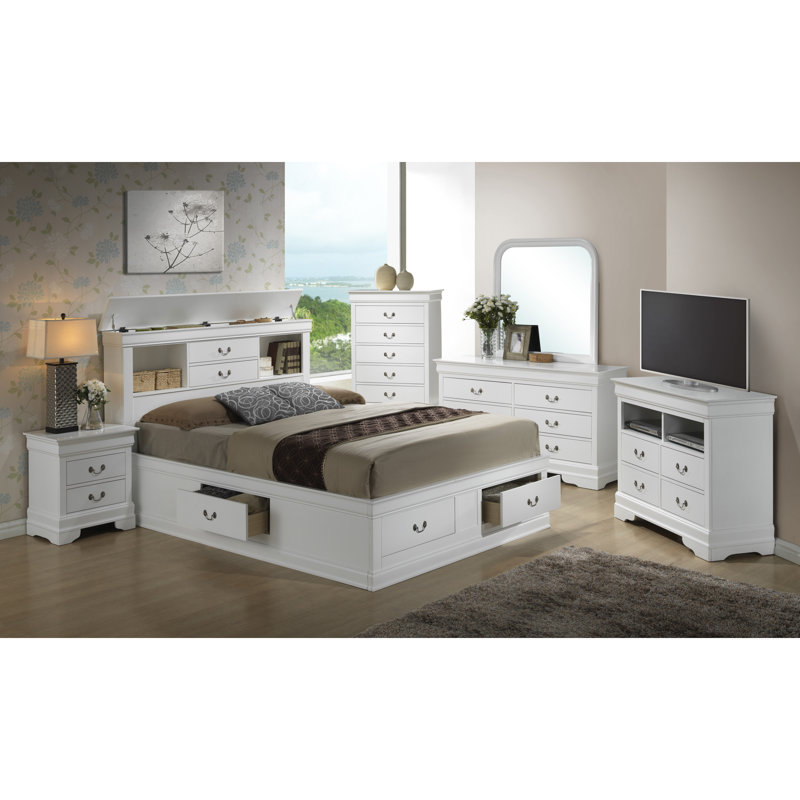 Design élégant du lit de rangement, Lit simple, Blanc