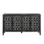 Armoire Carman pour espace de vie principal - motif floral et installation simple avec rangement à quatre portes et motif symétrique-121148342