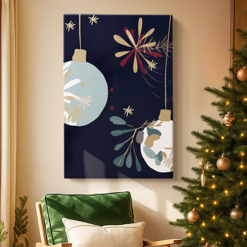 Minuit de sapin d'hiver pâle - Toile tendue avec châssis de qualité supérieure