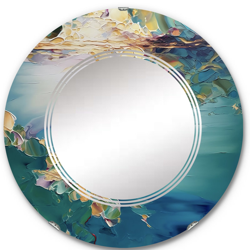 Aspendos - Miroir mural moderne rond, 24 po x 24 po
