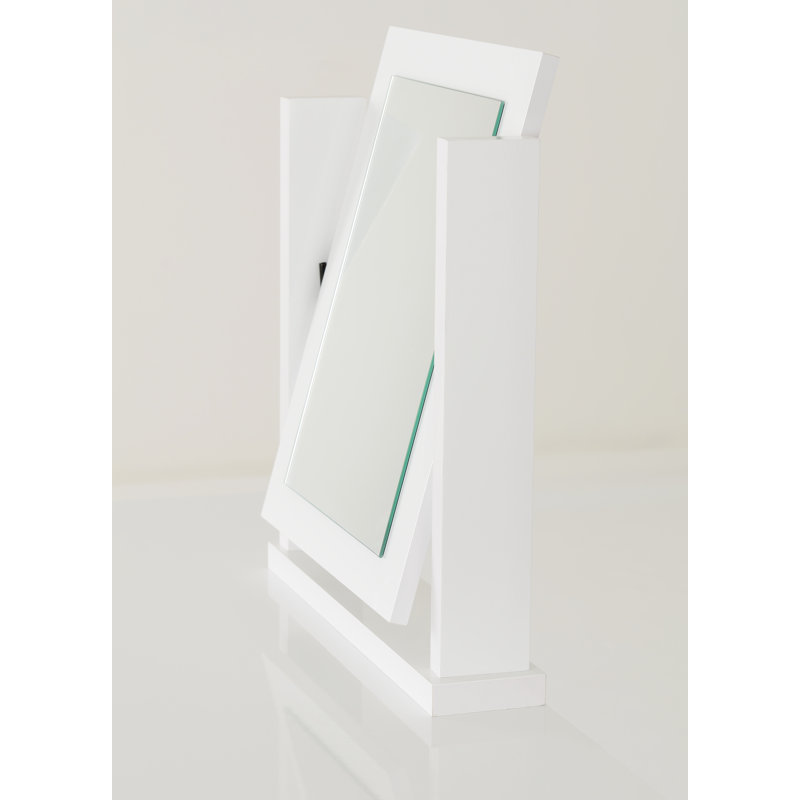 Cascio Dressing Table Set with Mirror, White Gloss