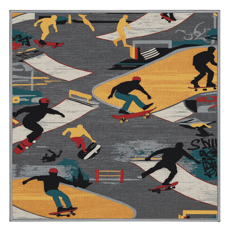  Tapis lavable pour skateboard, Carré 5 pi
