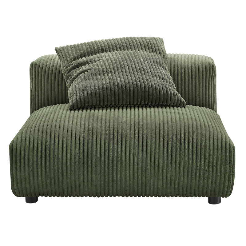 Fauteuil modulaire rembourré Solace, Velours fougère