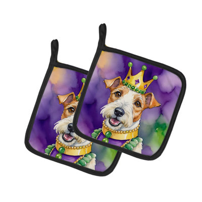 Paire de poignées Fox Terrier King of Mardi Gras