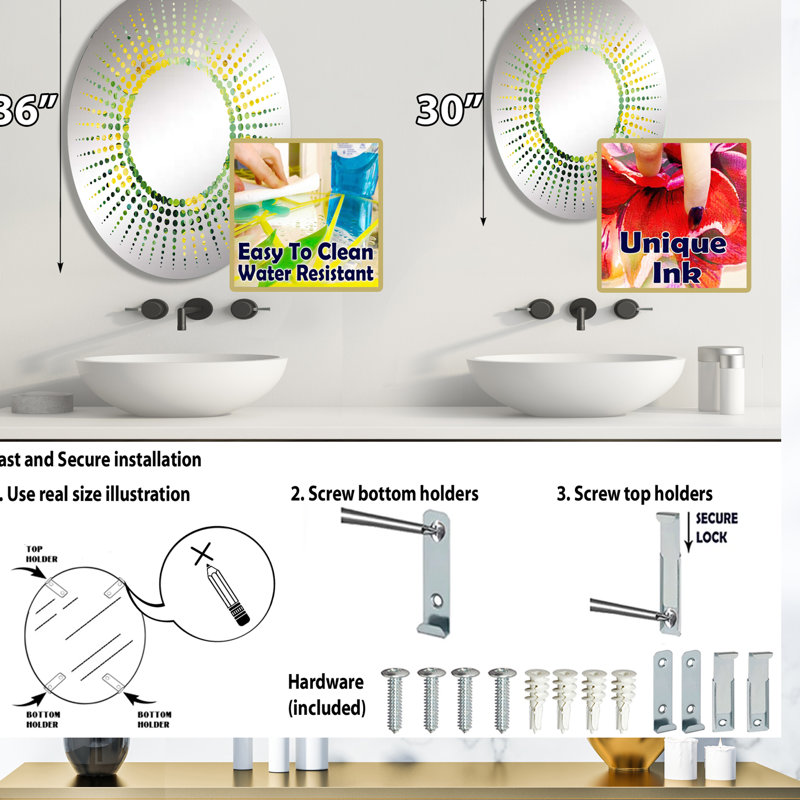 Buttercups Bliss Sunshine - Miroir décoratif Starburst MIR107544 O, L 24 po x H 36 po