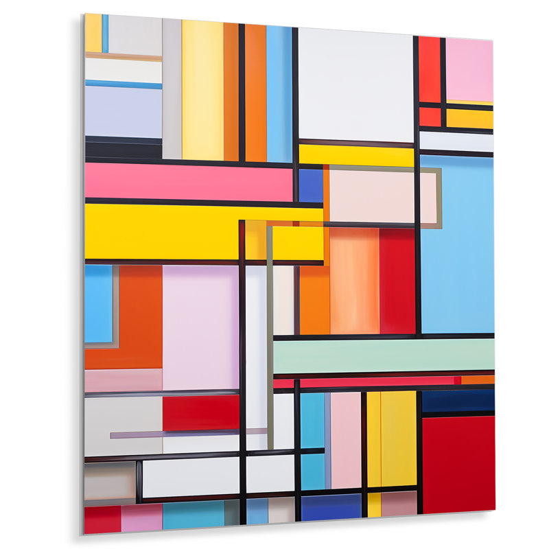 "Rainbow De Stijl Abstraction" sur, H 20 po x l 12 po x P 1 po