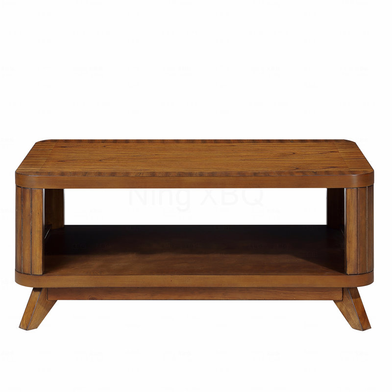Table basse de 41,5 pouces rectangulaire en bois pour le salon Table basse avec pieds en bois massif