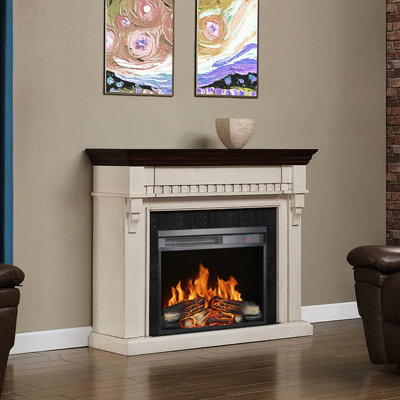 Foyer électrique encastré de 58 cm (23 pouces) ultramince, chauffage, flamme réaliste, télécommande, minuterie, protection contre la surchauffe, 1400 W, 5000 BTU/h, 11 réglages de température, durée de vie de 50 000 heures, DEL 4.