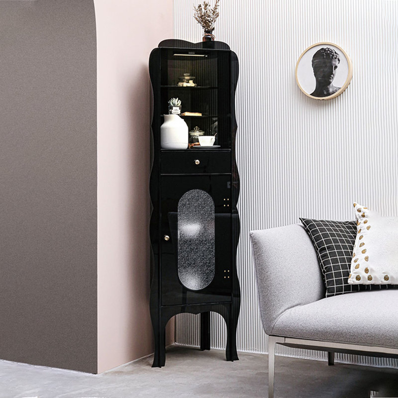 Armoire de coin multifonctionnelle en acrylique, Noir
