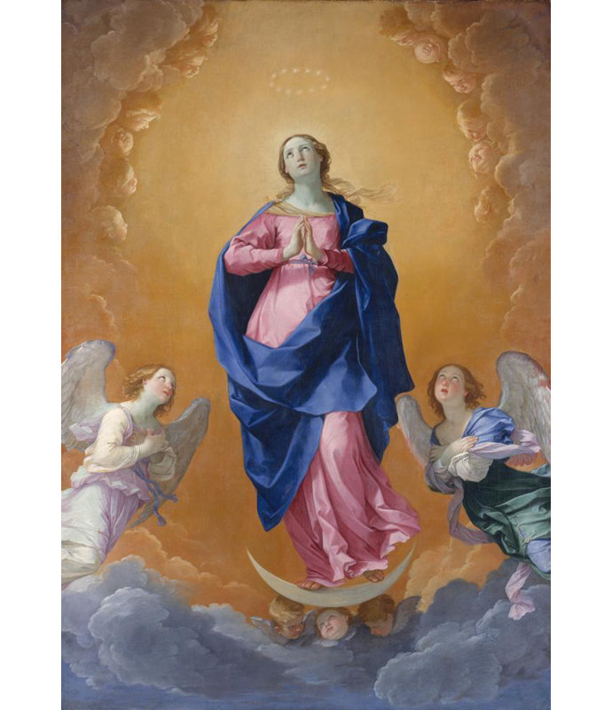 «The Immaculée Conception» par Guido Reni - Art mural sur toile tendue avec châssis, H 48 po x l 33 po