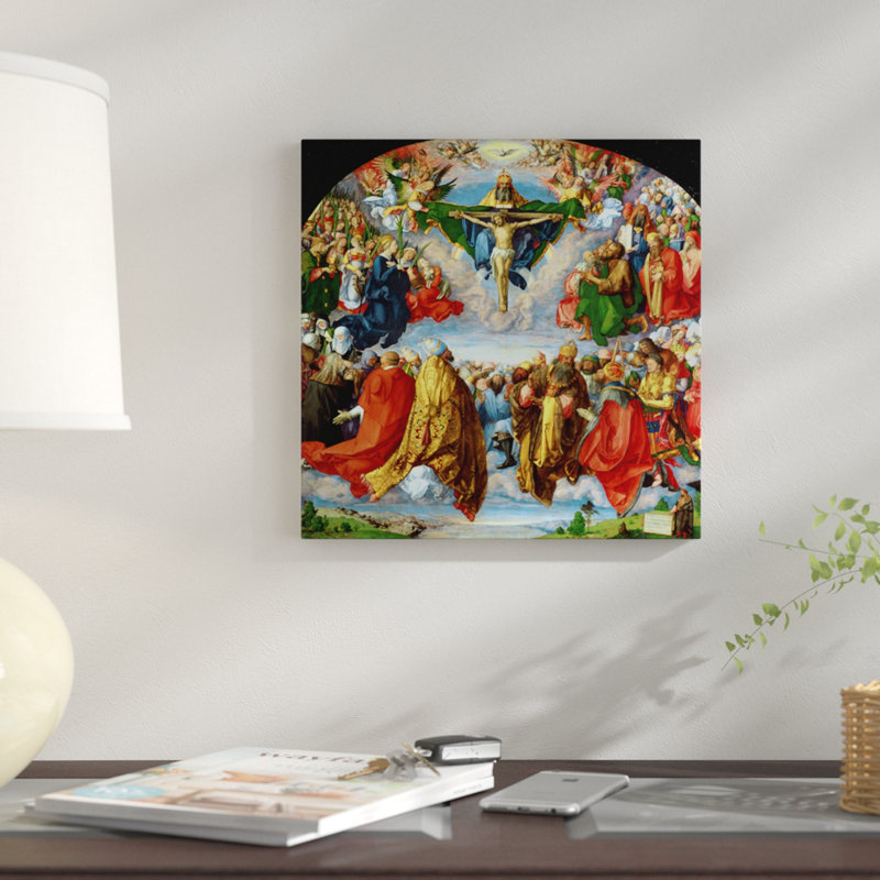 « the landauer altarpiece, all saints day, 1511 », reproduction sur toile, H 37 po x l 37 po x P 1,5 po, Toile tendue