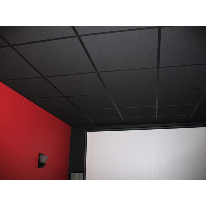 Soundsulate Sound Absorbing Acoustic 24" x 24" x 1" Black Drop-in Ceiling Tiles