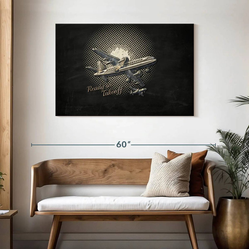 Avion au décollage Mehar, H 30 po x l 45 po