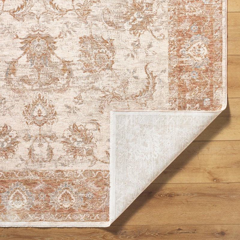 Aunah Traditional Machine Woven Area Rug, Round 6'7"