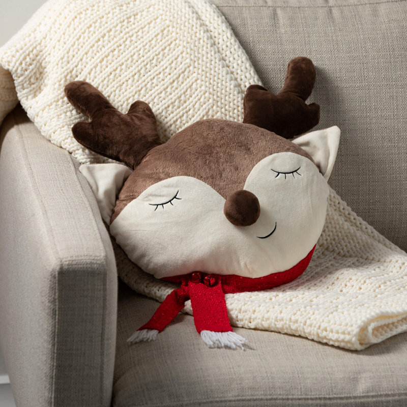 Multicolore coussin décoratif 24,5 "Sleeping Reindeer Christmas