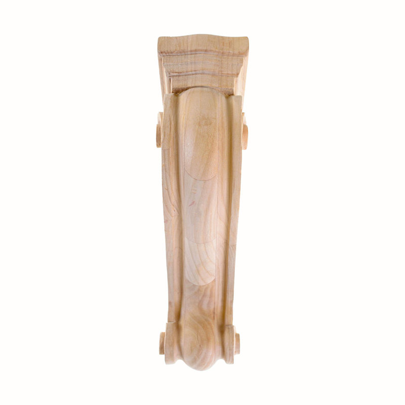 Hand Carved Unfinished Alder Wood Acanthus Leaf Corbel