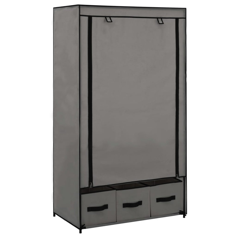 Alrik 87cm Adjustable Portable Wardrobe, Grey
