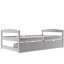 Lit simple gris avec combinaisons de tiroirs - Unités de rangement fonctionnelles et élégantes-1136583582