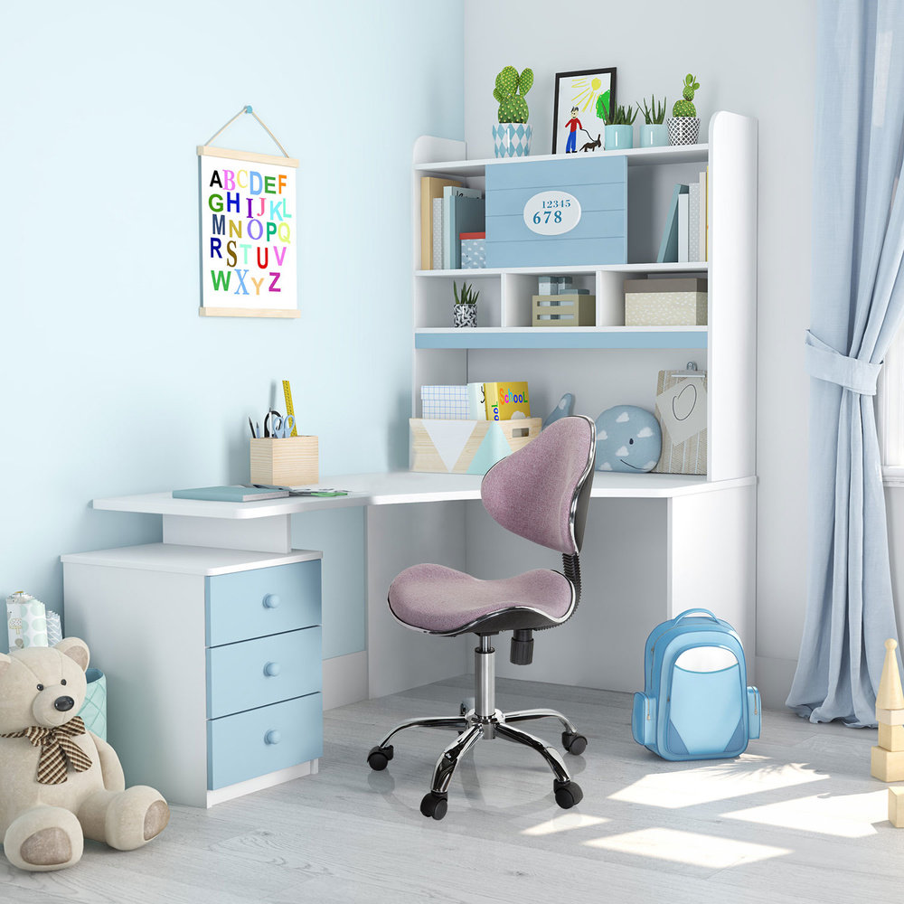 hjh OFFICE Kinder Schreibtischstuhl KIDDY GTI-3 Stoff Kinderbürostuhl Drehstuhl ergonomisch, mitwachsend