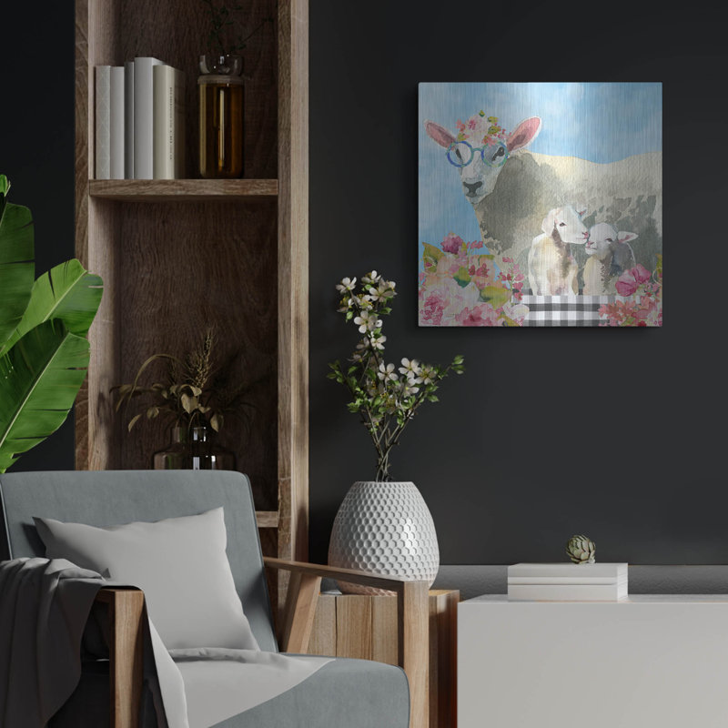 «Farm Animal Beauties B» par Jean Plout, art mural en métal, H 24 po x l 24 po