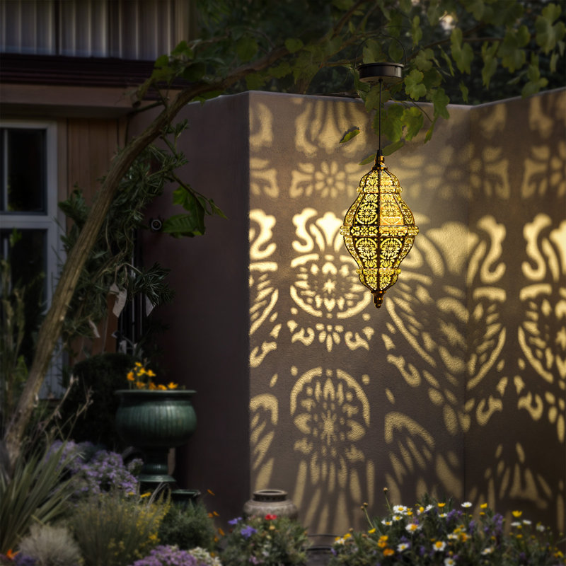 Lanterne solaire suspendue solaire de jardin d'extérieur en plastique imperméable marocaine
