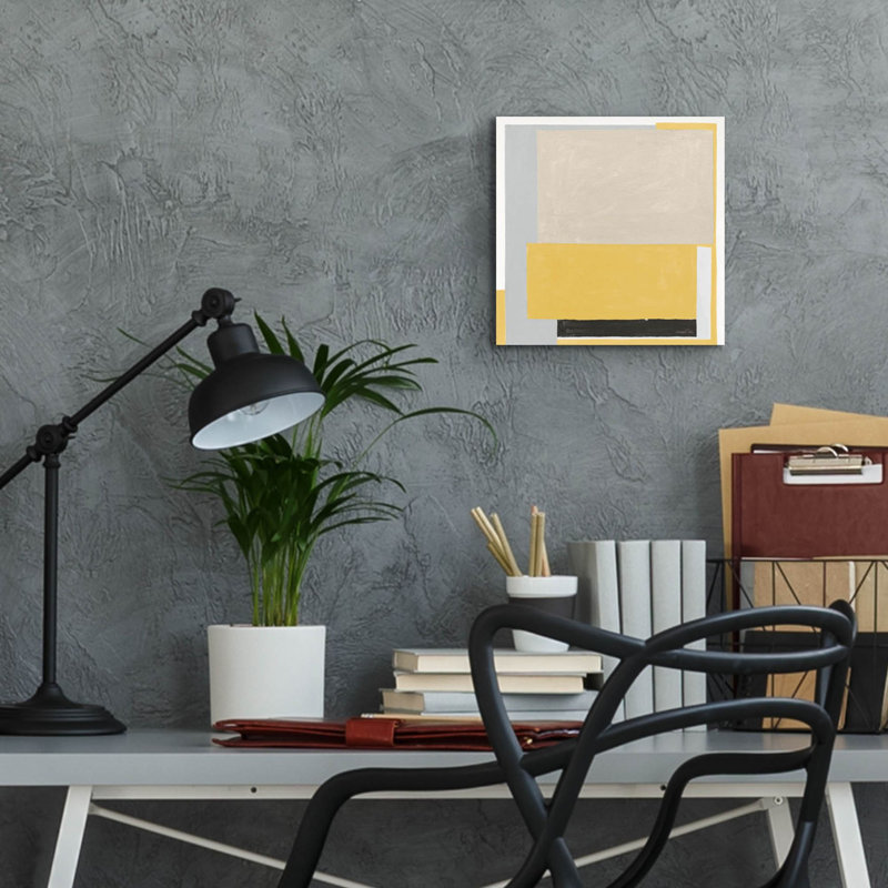 «Finding My Way 2 Yellow» par Danhui Nai, art mural en verre acrylique, H 12 po x l 12 po x P 0,13 po