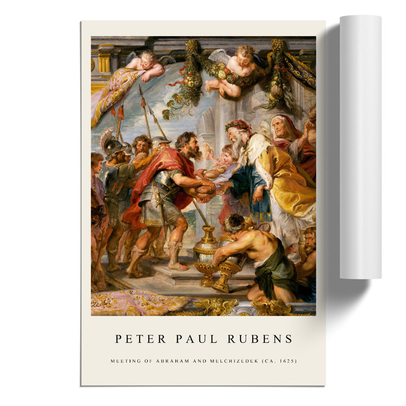 Meeting of Abraham and Melchizedek Print by Peter Paul Rubens - Frameless Print, 59cm H x 42cm W x 0.1cm D