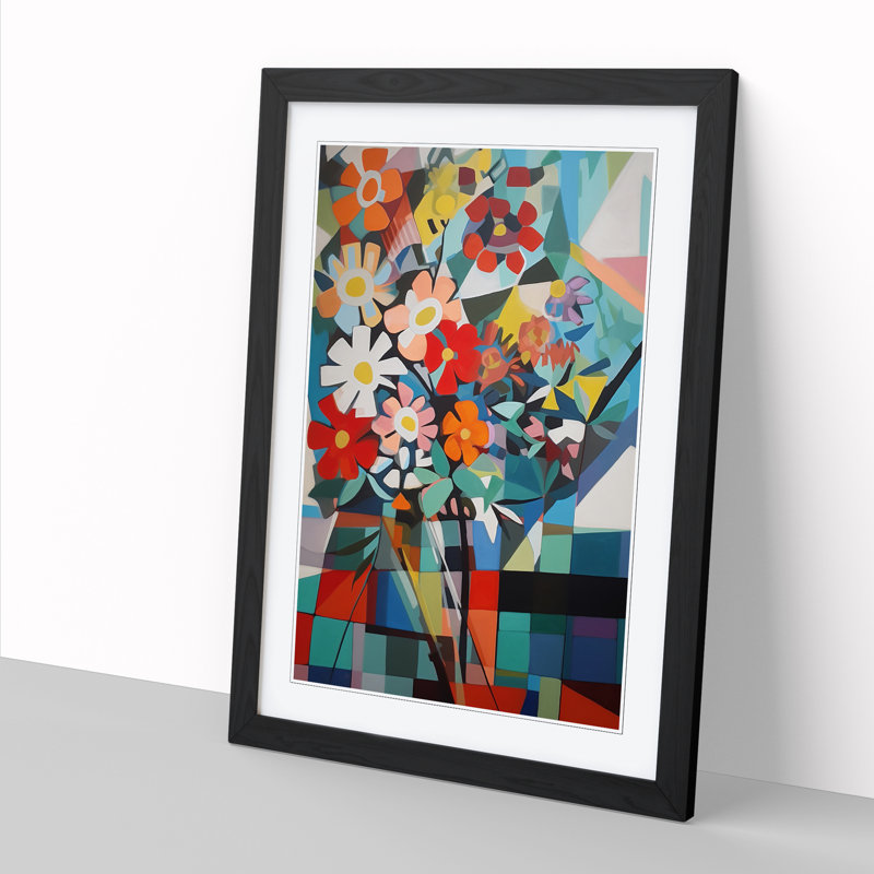 Constructivism Flowers Vol.3 - Single Picture Frame Print, 34cm H x 25cm W, Oak Framed