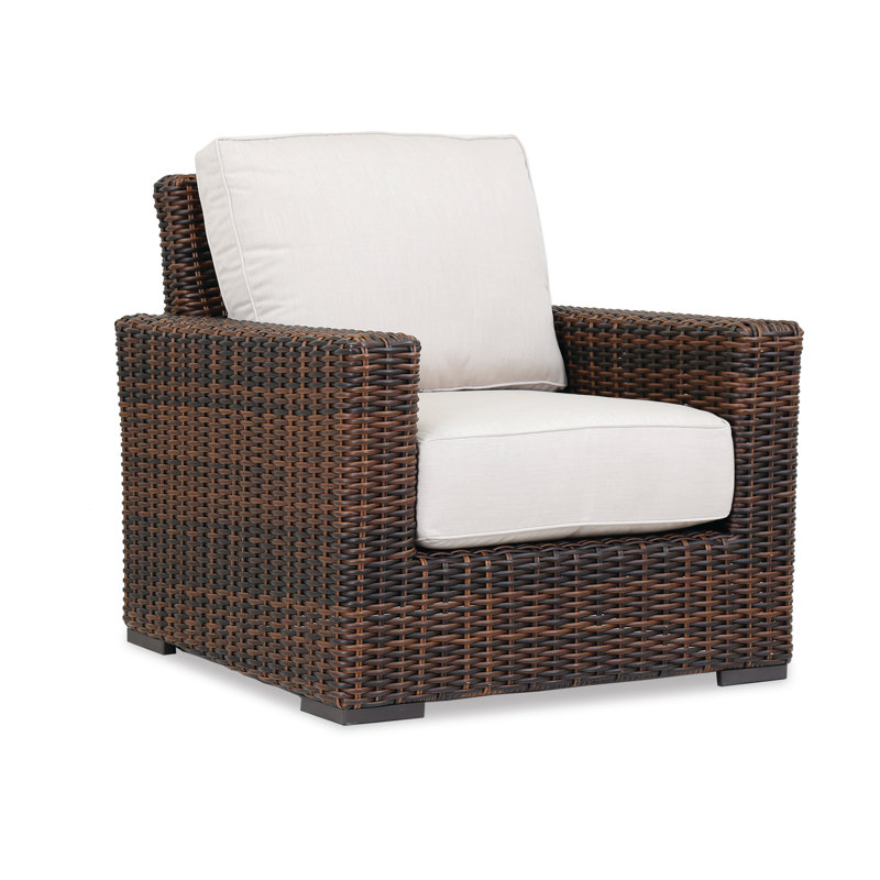 Parris Patio Chair with Sunbrella® Cushion, Brown, Canvas Skyline Sunbrella®
