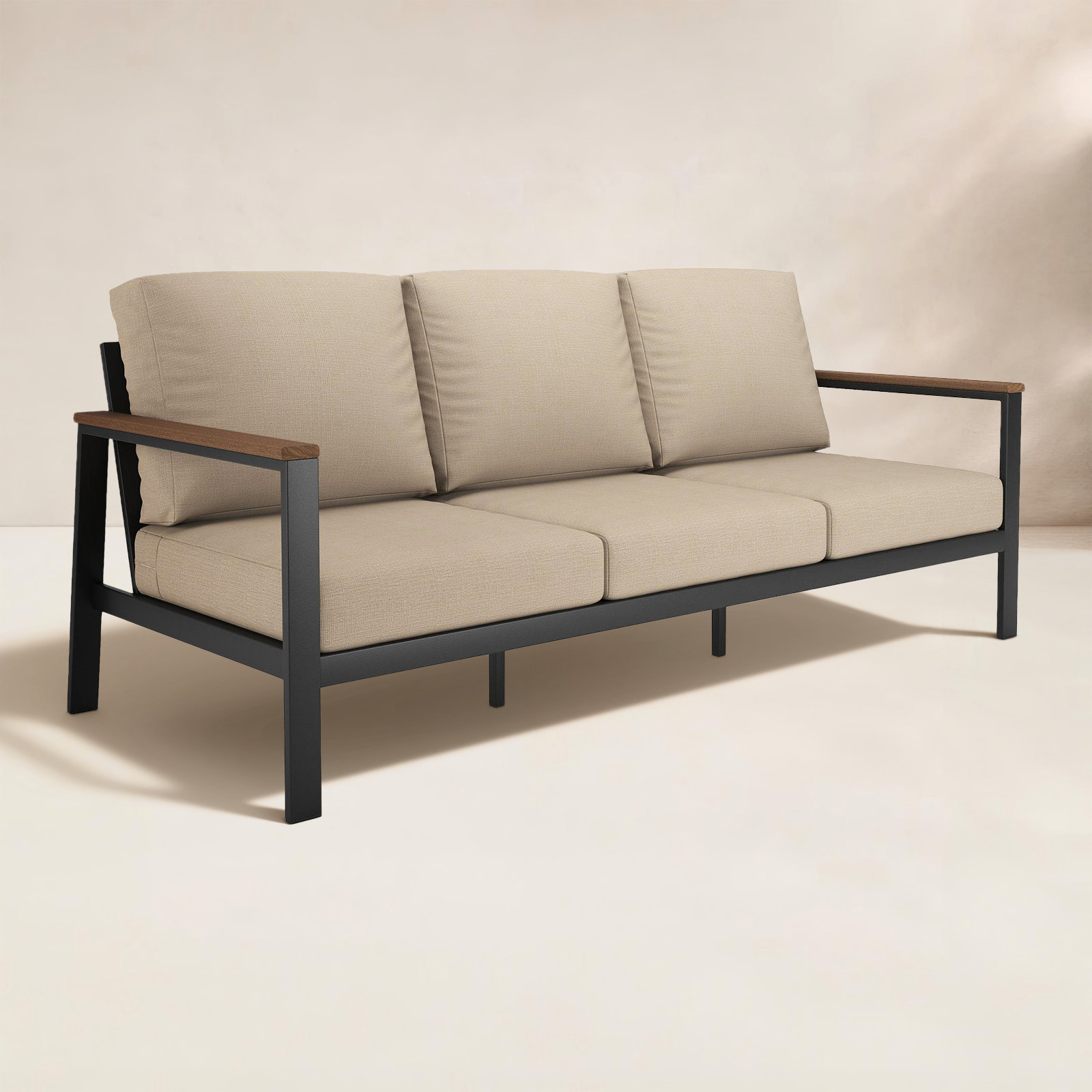 Townsend 80" Sunbrella® Patio Sofa, Sunbrella Canvas Fern, No, None