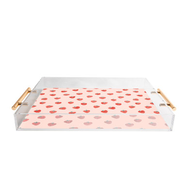 Emanuela Carratoni - Fraises sur plateau en acrylique rose