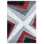Tapis rouge à motif abstrait Zonia-562287421