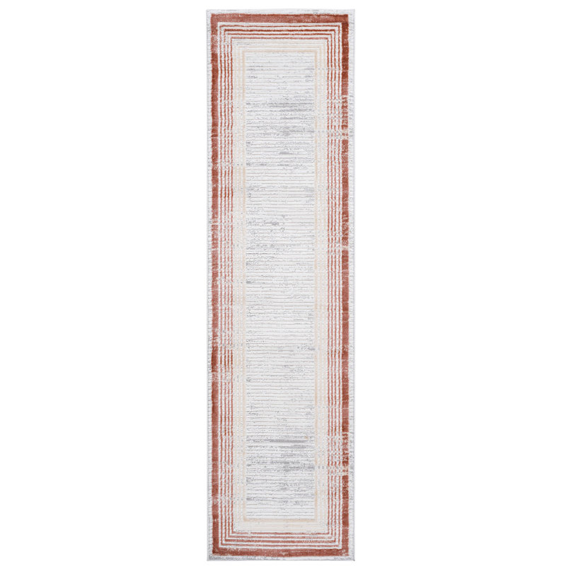 Collection Brown/Bordered Non-Shedding Living Room Bedroom Dining Home Office Stylish and Stain Resistant Area Rug