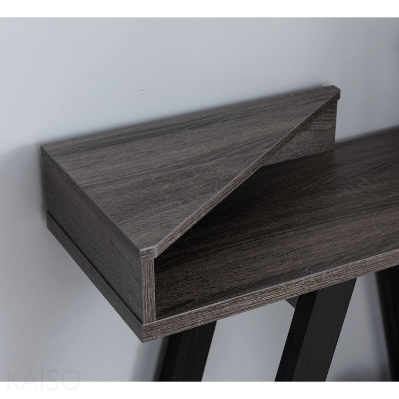 Console contemporaine, deux tons, deux tablettes pour le salon - noir / gris