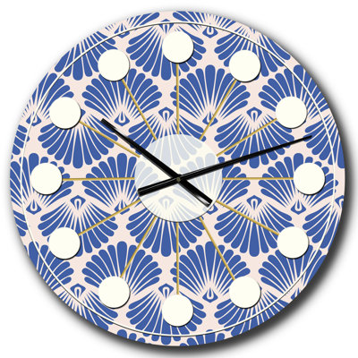Horloge murale rétro Blue Waves - Mid-Century