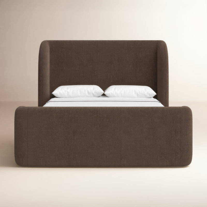 Novi Lizzie Upholstered Storage Bed, Queen, Dark Brown
