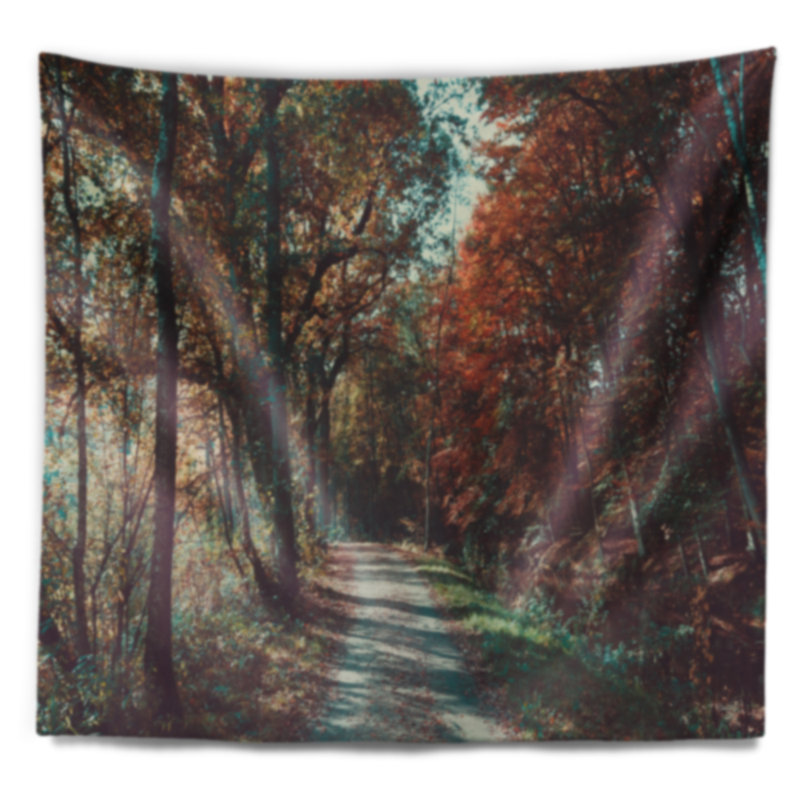 Tapisserie de forêt à chute de bois en polyester avec accessoires suspendus inclus, H 68 po x l 80 po