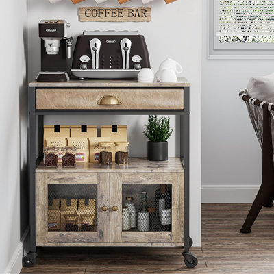 3 Tiers Kitchen Coffee Cart with Drawer