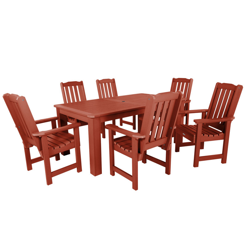 Kile 6 - Person Patio Dining Set with Rectangular Table, 72" D x 42" W x 30" H, Harbor Gray