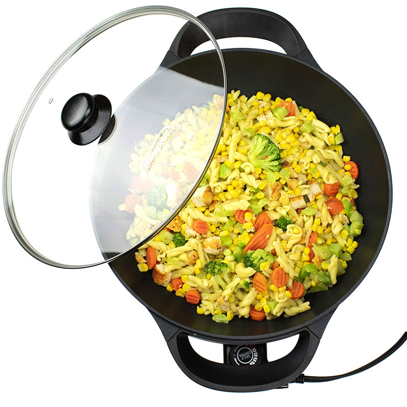 Wok électrique 9 "avec couvercle en verre Brentwood