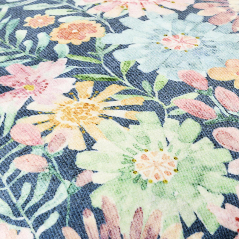 Housse et insert de coussin décoratif Spring Bouquet, Polyester, Multi-bleu, Carré 22 po